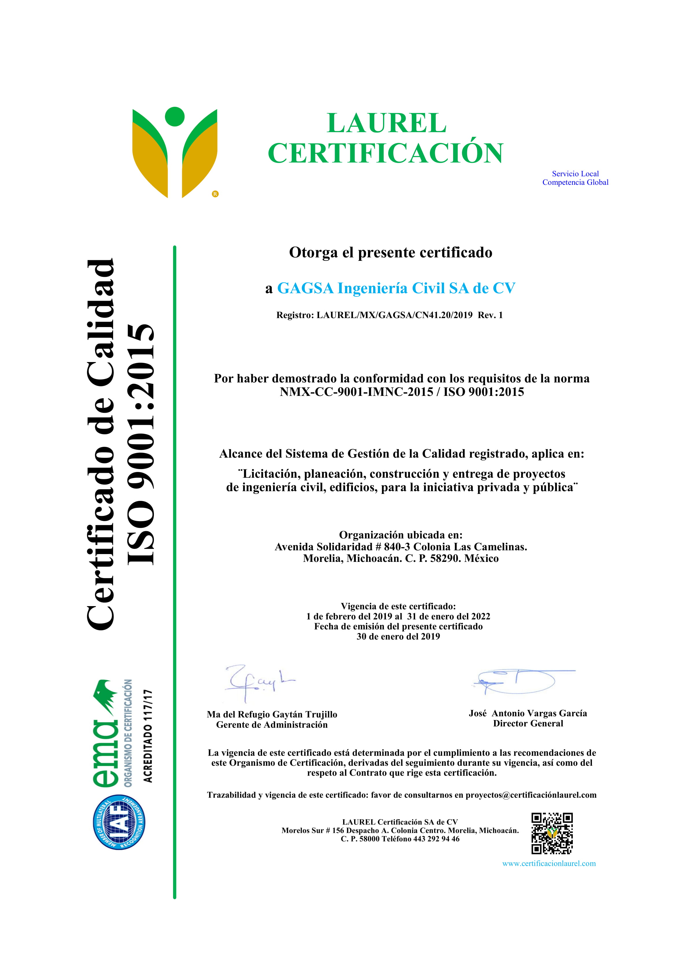 Certificado LAUREL