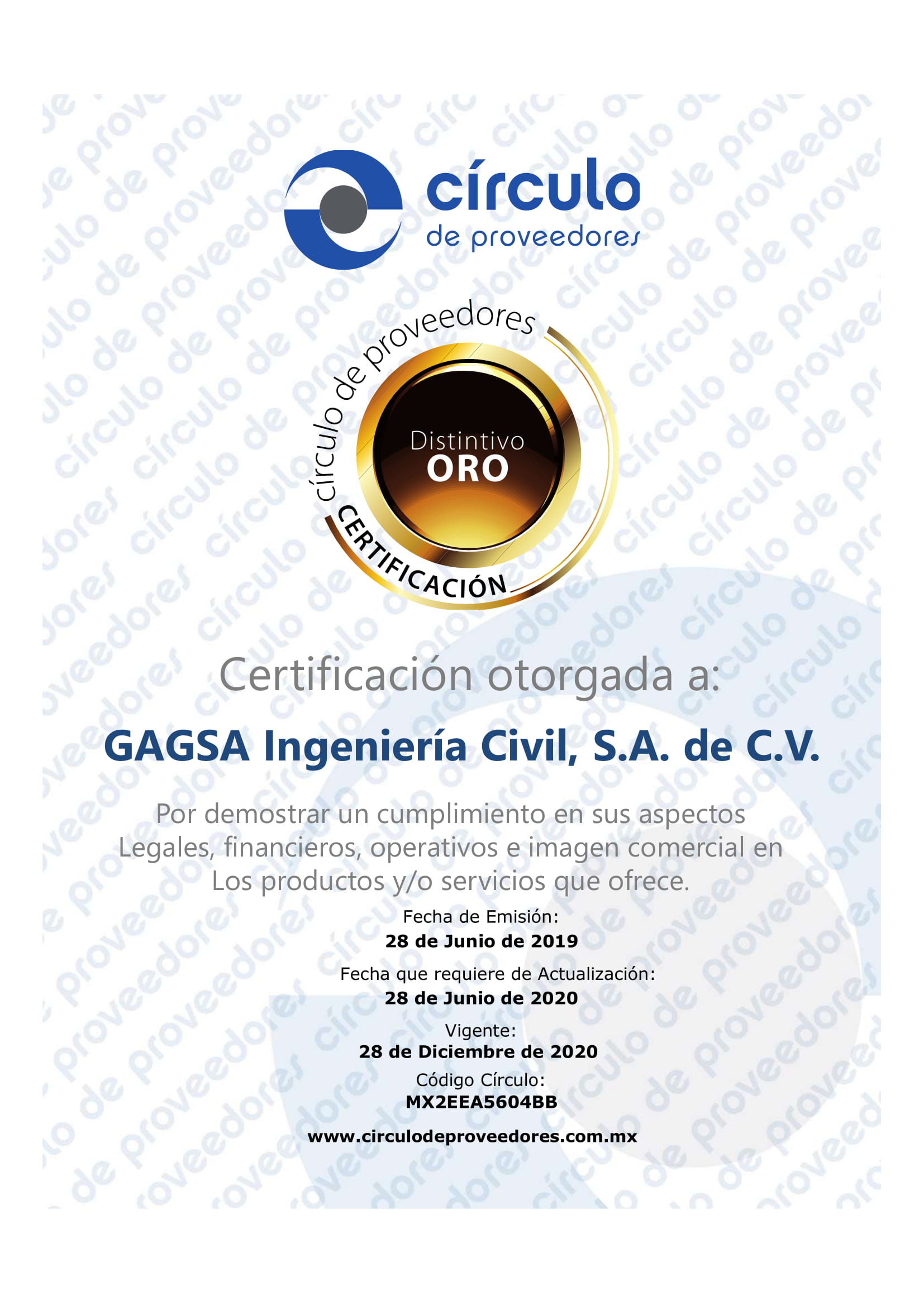 Distintivo ORO